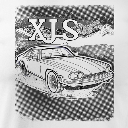 Pánské tričko jaguar xjs collector car bílé REGULAR