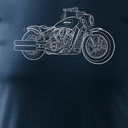 Indian Scout Bobber pánské námořnicky modré tričko na motorku REGULAR