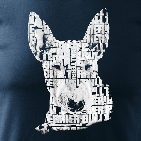 Pánské námořnicky modré tričko s bulteriérem REGULAR