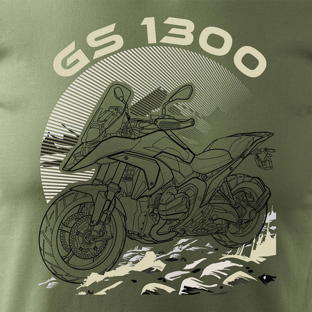 BMW GS R 1300 khaki pánské tričko REGULAR motorka motorka