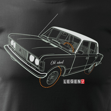 Fiat 125p pánské tričko s motivem auta černé REGULAR