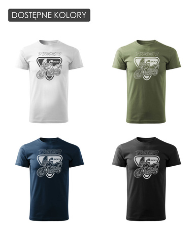 Triumph Tiger 900 pánské tričko na motorku bílá REGULAR