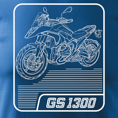 Tričko s motorkou BMW GS R 1300 sběratelská motorka pánské modré REGULAR