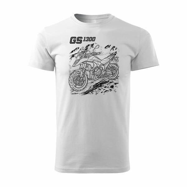 Motorka tričko BMW GS R 1300 sběratelské pánské bílé REGULAR