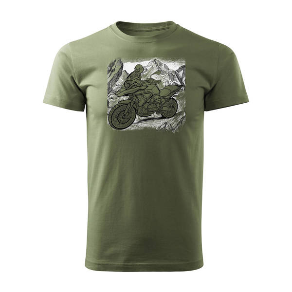 BMW GS 1250 ADVENTURE pánské khaki tričko REGULAR motorka motorka