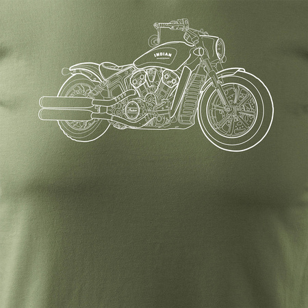 Indian Scout Bobber pánské khaki tričko REGULAR na motorku