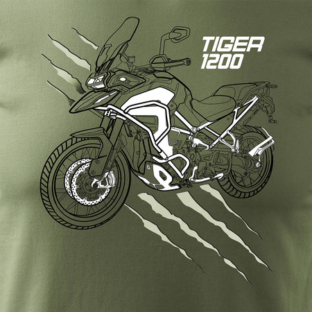 Triumph Tiger 1200 khaki pánské tričko REGULAR motorka motorka