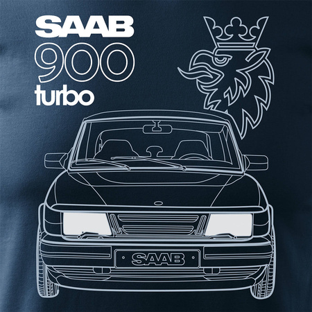SAAB 900 Turbo saab krokodýl auto tričko pánské tmavě modré