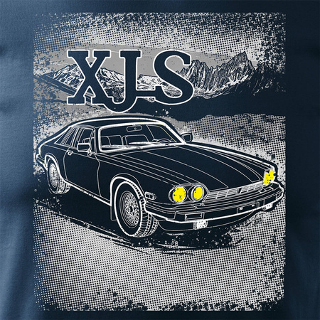 Pánské sběratelské tričko s motivem vozu jaguar xjs tmavě modré REGULAR