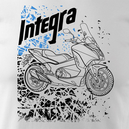 Honda Integra pánské tričko s motorkou bílá REGULAR