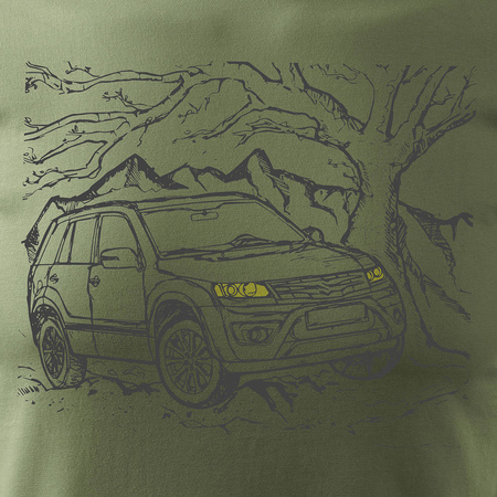 Suzuki Grand Vitara 4x4 khaki pánské tričko REGULAR auto