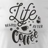 Life Coffee pánské bílé tričko REGULAR