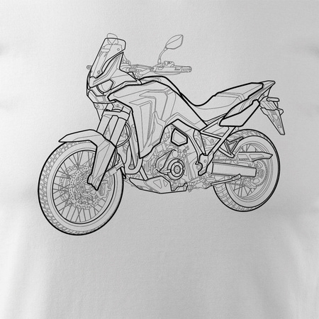 Honda Africa Twin CRF1100L pánské tričko na motorku bílé