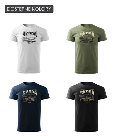 Škoda 120 125 130 PRL legend pánské khaki tričko REGULAR auto