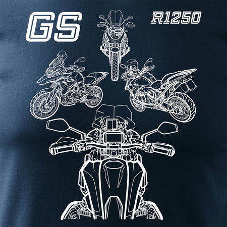Tričko s motorkou BMW GS 1250 ADVENTURE pánské tmavě modré REGULAR
