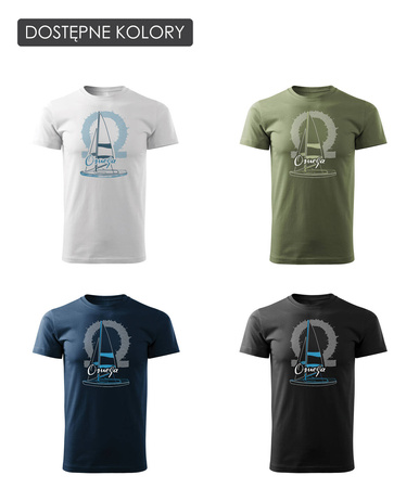 Plachetnice tričko pro námořníky s plachetnicí jachta omega pánské khaki REGULAR