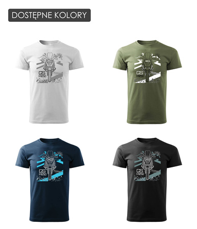 BMW GS 1250 ADVENTURE pánské tričko na motorku bílá REGULAR