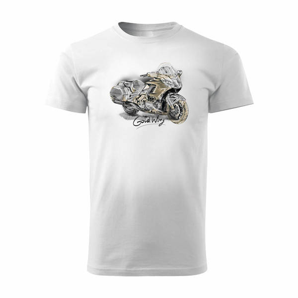Honda Goldwing pánské tričko s motorkou bílá