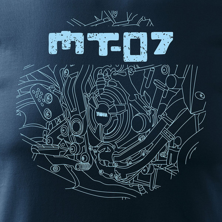 Yamaha MT-07 pánské námořnicky modré tričko REGULAR na motorku motorka