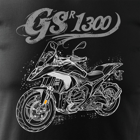 BMW GS R 1300 pánské tričko na motorku černé REGULAR