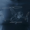 Tričko DJI s kvadrokoptérou pánské tmavě modré REGULAR