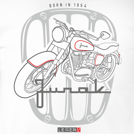 Pánské tričko Junak motorka motorka bílá REGULAR