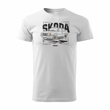 Tričko s autem Škoda 120 125 130 PRL legends pánské bílé REGULAR