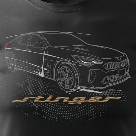Kia Stinger pánské tričko s motivem auta černé REGULAR