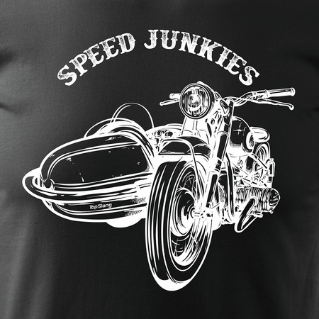 Stará motocyklová klasika Speed Junkies pánské černé tričko REGULAR