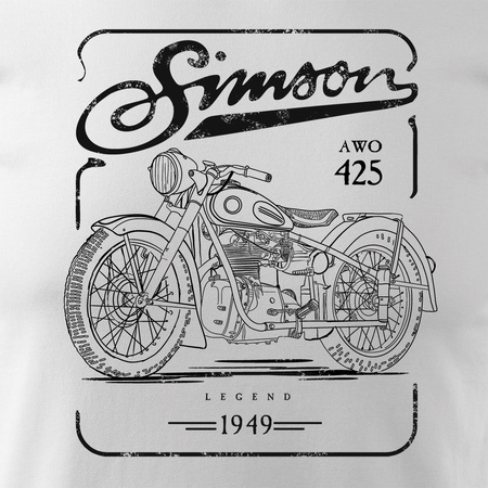 Simson AWO 425 Legend pánské bílé tričko REGULAR na motorku