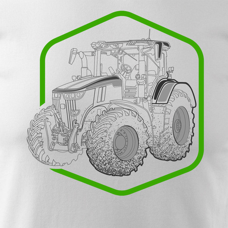 John Deere traktor tričko pro farmáře pánské bílé REGULAR