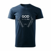 Tričko se sluchátky pro DJ God is My DJ pánské tmavě modré REGULAR