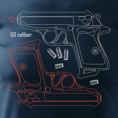 Pánské námořnicky modré tričko s revolverem REGULAR