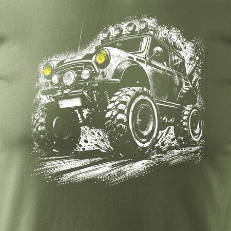 Mini Morris Mini Cooper monster truck sběratelské pánské khaki tričko REGULAR