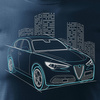 Alfa Romeo Stelvio pánské tmavě modré tričko s motivem auta REGULAR