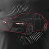 Alfa Romeo Giulia Veloce pánské automobilové tričko černé REGULAR