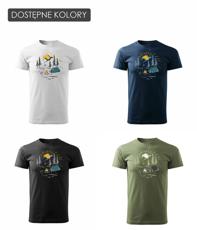 Tričko s horami v horách kempinkový stan tatra outdoor trekking pánské černé REGULAR