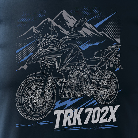 Benelli TRK 702 X TRK702 TRK702X Stroke pánské námořnicky modré tričko na motorku REGULAR