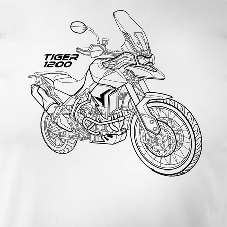 Triumph Tiger 1200 pánské tričko na motorku bílé REGULAR