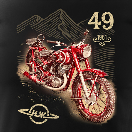 Iz 49 legend pánské tričko na motorce černé REGULAR