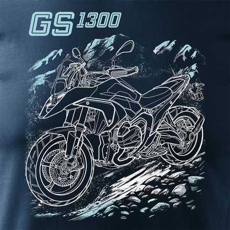 Tričko s motorkou BMW GS R 1300 sběratelská motorka pro muže tmavě modrá REGULAR