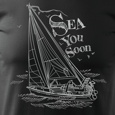 Pánská jachtařská košile s jachtou černá REGULAR