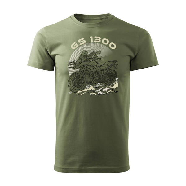 BMW GS R 1300 khaki pánské tričko REGULAR motorka motorka