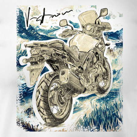 Suzuki V-strom Vstrom DL 650 XT pánské tričko na motorku bílé REGULAR