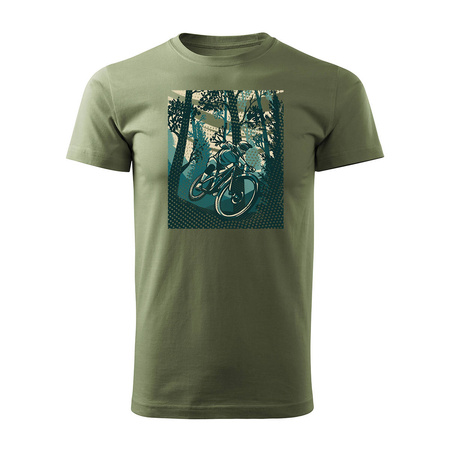 MTB Mountain Bike pánský khaki dres REGULAR pro horská kola