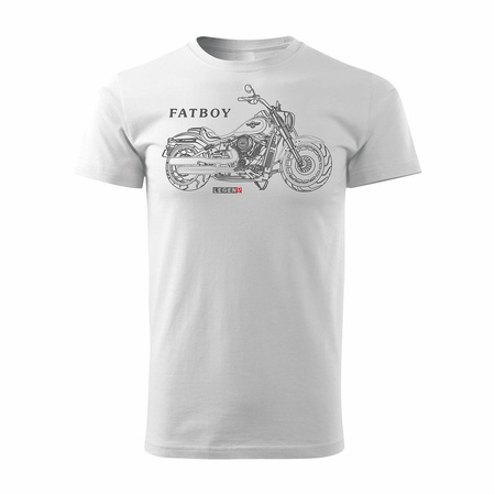 HARLEY FATBOY pánské bílé tričko REGULAR na motorce