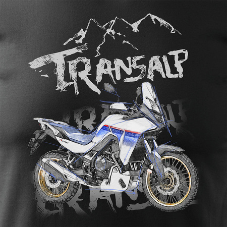 Honda Transalp 750 pánské tričko na motorku černé