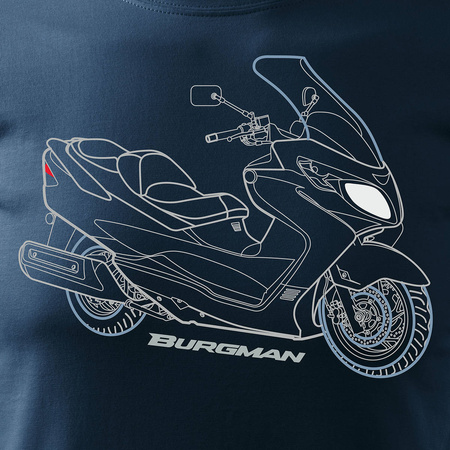 Suzuki Burgman pánské tmavě modré tričko na skútr REGULAR