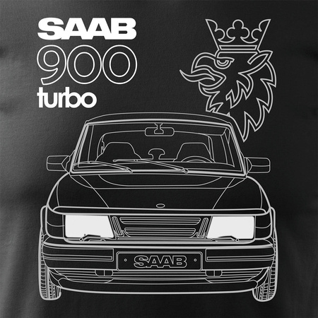 SAAB 900 Turbo saab krokodýl auto tričko pánské černé
