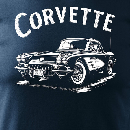 Tričko Chevrolet Corvette, pánské modré REGULAR